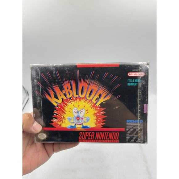 KA-BLOOEY Super Nintendo SNES Original Box with Protective Sleeve - Picture 14 of 16